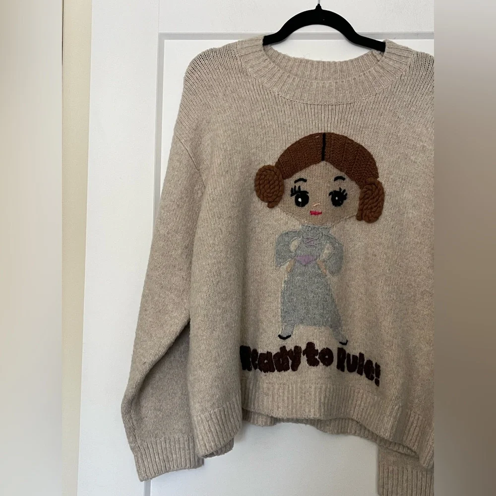 Zara Limited Edition Collectible Princess Leia StarWars Oversized Sweater M - Picture 5 of 9